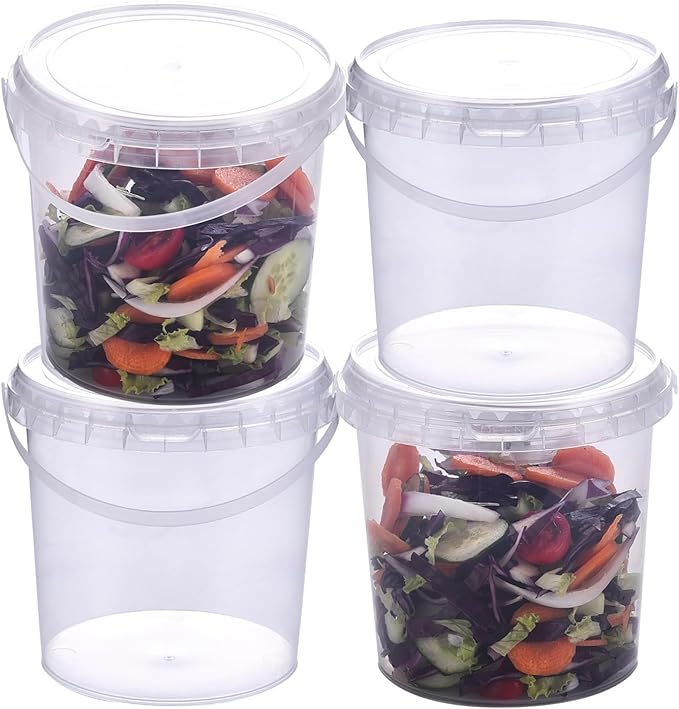 42 oz Ice Cream Tub with Lid, Tamper Proof, BPA Free, Freezer and Microwave Safe Food Storage Container, Reusable Airtight Container, Leak Proof Tub for Snacks Deli Fruits, Drinks.(10 pack)