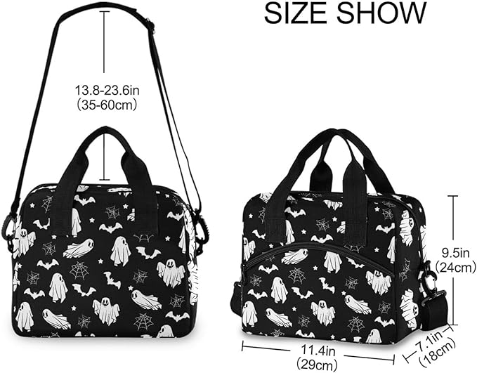 Skull Gothic Insulated Lunch Bag Reusable Lunch Tote Bag Cooler Bag for Women Men Adult Lunch Box with Adjustable Shoulder Strap Leakproof Lunch Bag for Work School Picnic Camping