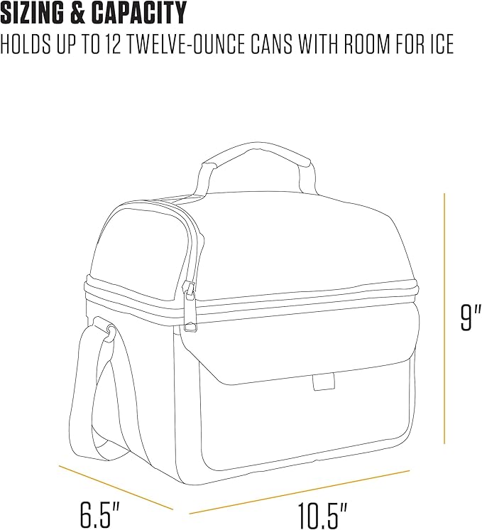 Carhartt 12 Can Two Compartment Lunch Box | Durable, Fully-Insulated Lunch Bag for Women & Men, Large Lunchbox (Tarmac)