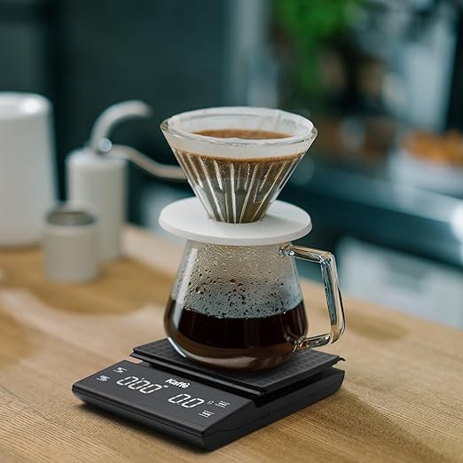 Kaffe Coffee Scale with Timer (3kg Max / 0.1g) - AAA Batteries Not Included - Backlit LCD Display - High Precision Espresso Scale - Coffee & Food Kitchen Scale - Espresso Accessories for Baristas