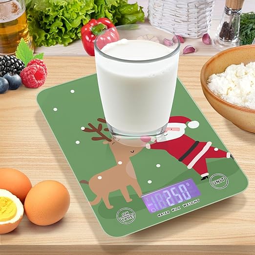 Food Scale Kitchen Scale Food Scales Digital Weight Grams and Ounces Small Electronic Food Scale for Baking Cooking Christmas Santa Claus Deer