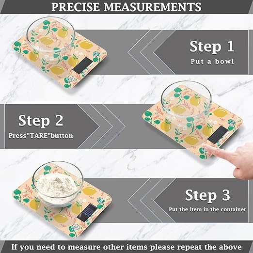 Food Scale Kitchen Scale Food Scales Digital Weight Grams and Ounces Small Electronic Food Scale for Baking Cooking Lemon
