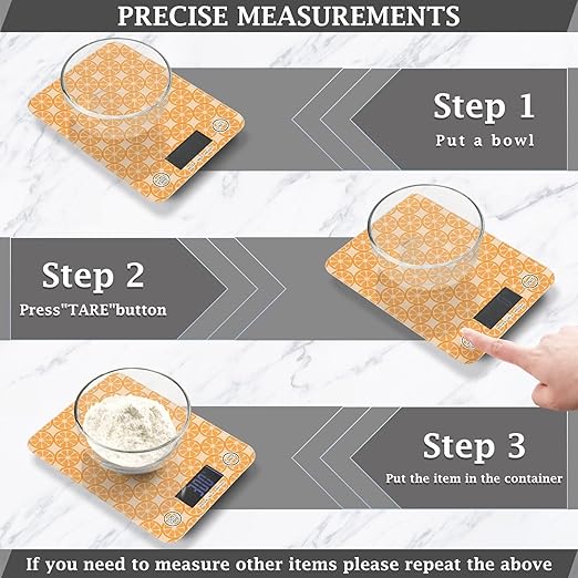 Food Scale Kitchen Scale Food Scales Digital Weight Grams and Ounces Small Electronic Food Scale for Baking Cooking Orange
