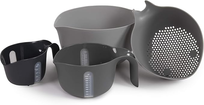 Dexas 4-Piece Nested Mixing Bowl Set, gray assortment, GMBS4-432, 4 pieces