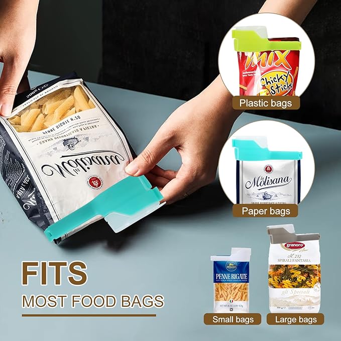 Bag Clips for Food Storage Sealing Clips with Pour Spouts Food Sealing Plastic Great for All Food or Cat/Dog Food Storage and Organization(6 Pack)