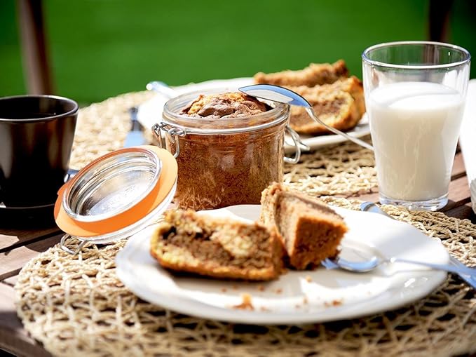 Le Parfait Super Terrine Jar | 12oz (Pack of 6) 350ml French Glass Jar, Airtight Rubber Seal & Glass Lid | Glass Jars for Kitchen Organization and Storage Containers for Essentials