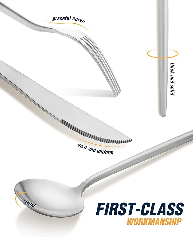 Silverware Set, 20 Piece Stainless Steel Flatware Set Service for 4, Cutlery Set, Include Knives/Forks/Spoons, Dishwasher Safe