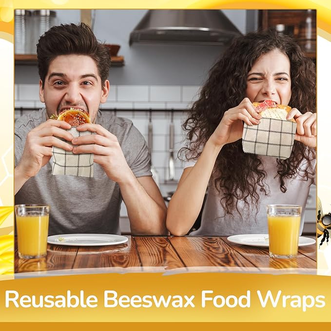17 x 23 Inch Reusable Beeswax Food Wrap for Bread Sandwich Wrapper Beeswax Paper Organic Bowl Dishes Covers Sustainable Food Cheese Fruit Snacks Storage Containers Keeper