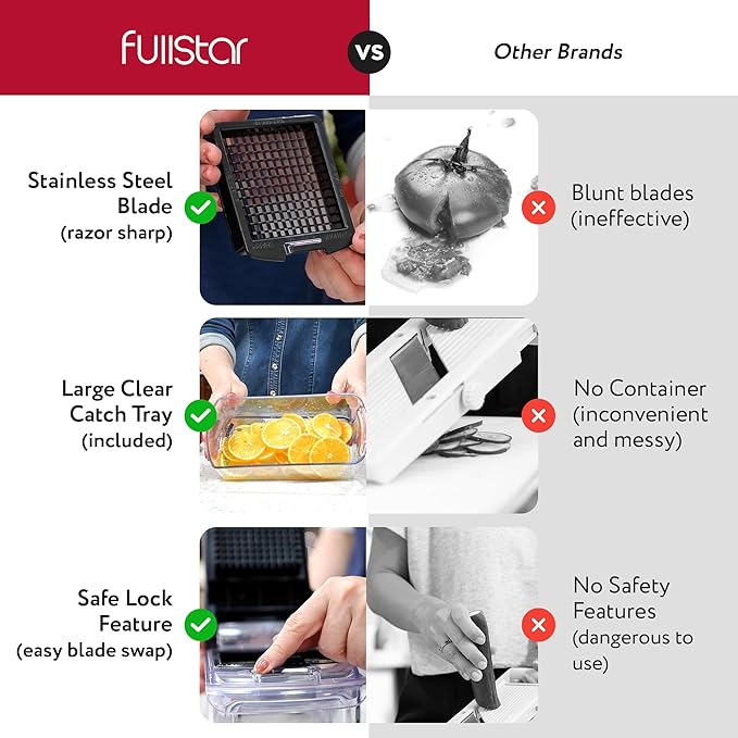 Fullstar Vegetable Chopper and Spiralizer - Food Chopper with Container, Fruit Slicer, Kitchen Gadgets & Accessories, Home Essentials (4 in 1, Clear)