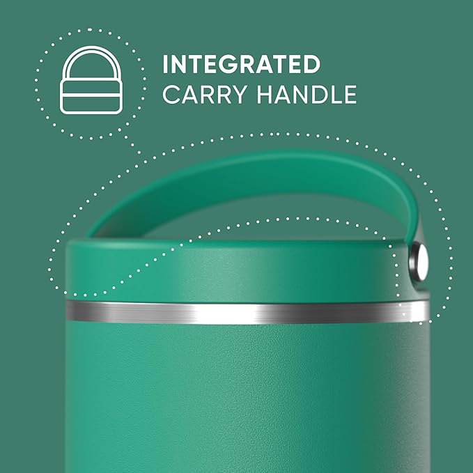 Hydrapeak 25oz Stainless Steel Vacuum Insulated Thermos Food Jar | Thermos for Hot Food and Cold Food, Wide Mouth Leak-Proof Soup Thermos for Adults, 10 Hours Hot and 16 Hours Cold (Kelly Green)