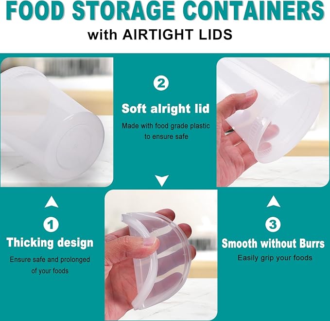 50 Pack Deli Containers with Lids,24oz Plastic Deli Food Storage Containers, Leakproof Clear Takeout Container With Airtight Lids, BPA-Free, Microwave Dishwasher Freezer Safe,Heavy-Duty Quality