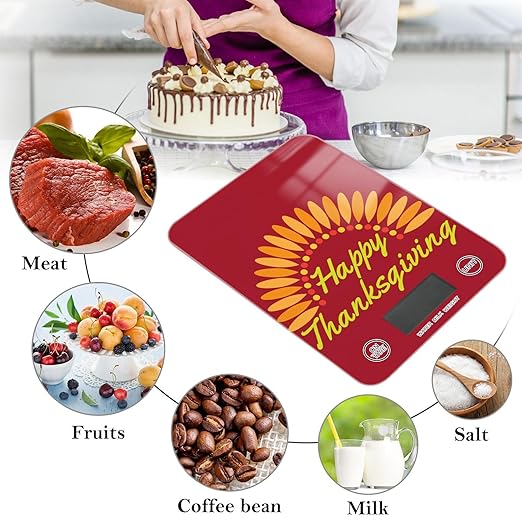 Food Scale Kitchen Scale Food Scales Digital Weight Grams and Ounces Small Electronic Food Scale for Baking Cooking Happy Thanksgiving