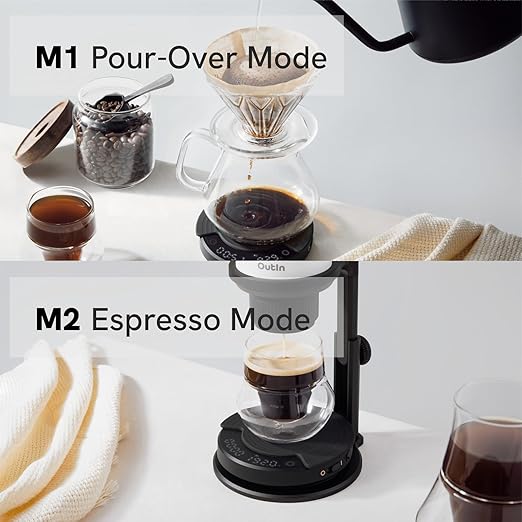 OutIn Claro Portable Coffee Scale,Espresso Scale 2kg/0.1g Accurate Measurement,Pour Over Coffee Scale Multiple Modes,Timer Function,Rechargeable, with Protective Bag