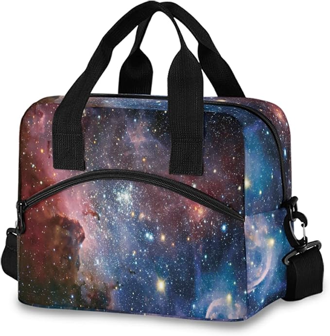 Galaxy Insulated Lunch Bag Reusable Lunch Tote Bag Cooler Bag for Women Men Adult Lunch Box with Adjustable Shoulder Strap Leakproof Lunch Bag for Work School Picnic Camping