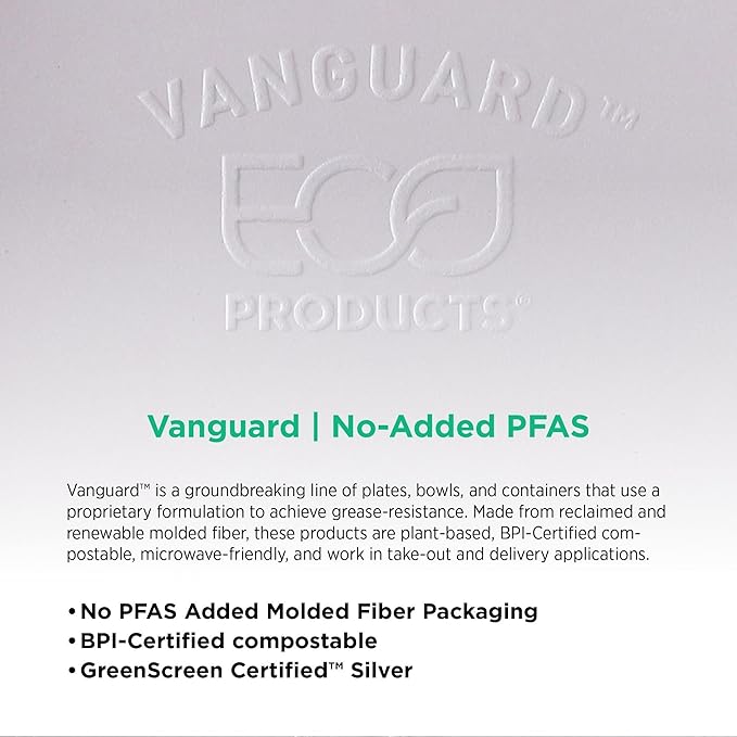ECO PRODUCTS Compostable Vanguard 13"x7" Pizza Clamshell To Go Containers, Case of 200, Flatbread Take Out Food Box, White Renewable Molded Fiber, No-Added PFAS, ASTM Compliant, BPI-Certified