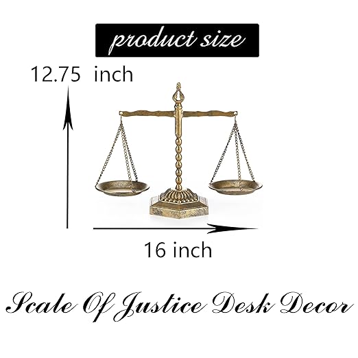 Farmhouse Table Libra Scale Decor, Metal Centerpiece Balance for Justice Home Decorative with Vintage Style Gold