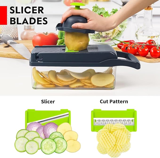 Homely Good – Vegetable Chopper – 16 in 1 multi-functional Mandoline chopper