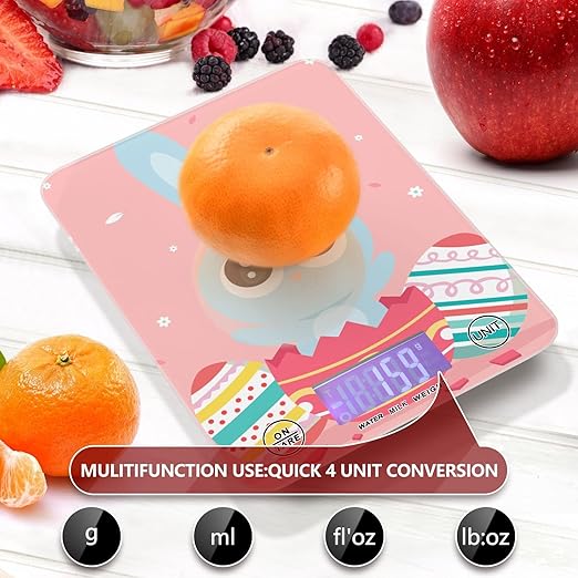 Food Scale Kitchen Scale Food Scales Digital Weight Grams and Ounces Small Electronic Food Scale for Baking Cooking Easter Egg Rabbit