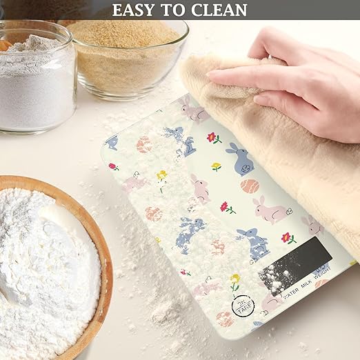 Food Scale Kitchen Scale for Baking Cooking Digital Food Weighing Measuring Scale Small Waterproof Electric Food Scale Easter Bunny Eggs