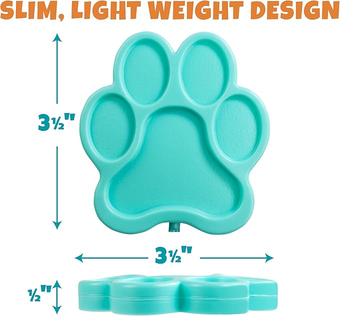 Paw Print Reusable Hard Ice Pack- Set of 3- Fits Easily Inside Kids Lunch Box, Bento, Insulated Cooler Bag- Long Lasting Slim Space Saving- Cool Freezer Packs Keep Food Cold For Hours- Back to School