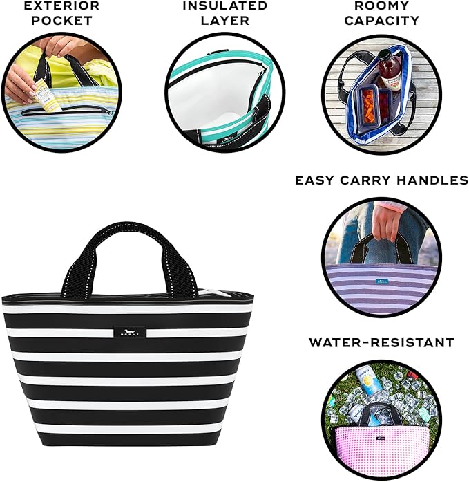 SCOUT Nooner Lunch Box - Lightweight, Insulated Lunch Bag with Outside Zip Pocket, Cooler For Women - Everyday, Beach Cooler