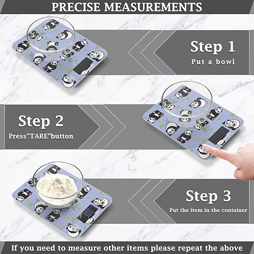Food Scale Kitchen Scale Food Scales Digital Weight Grams and Ounces Small Electronic Food Scale for Baking Cooking Cute Panda