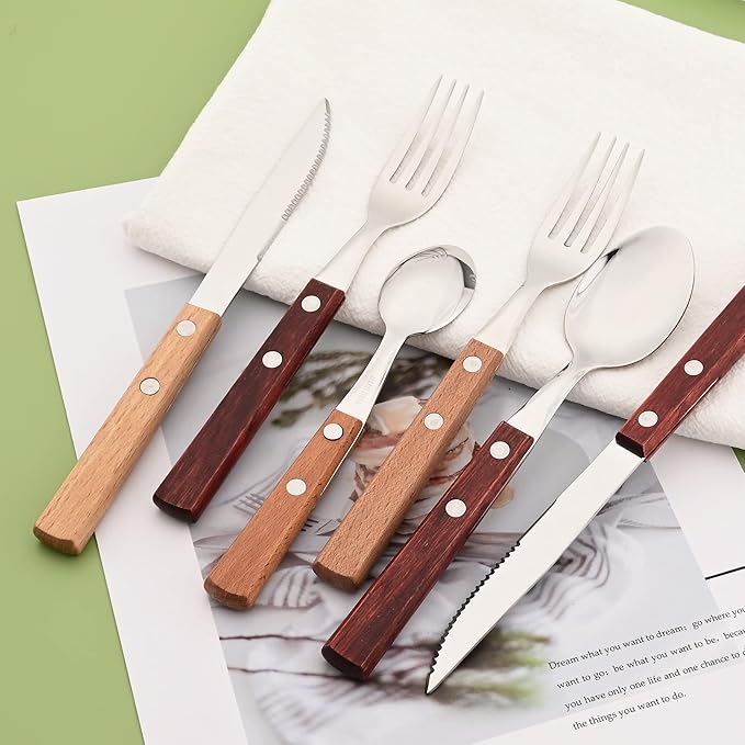 Espresso Spoons, 8-Piece Mini Coffee Stainless Steel Spoons Bistro Small Spoons for Dessert, Tea, Appetizer, Dessert Spoons with Wooden Handle, 6.3-inch Flatware Teapoons
