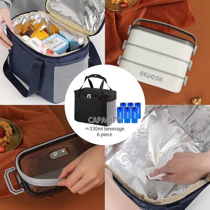 HEWOOH Large Bento Box Adult Lunch Box (74 Oz Large Capacity), Reusable, Including Lunch Bag, Fork And Spoon, 3 Dividers, Suitable For Work, Picnic, Dishwasher And Microwave Safe.(White)