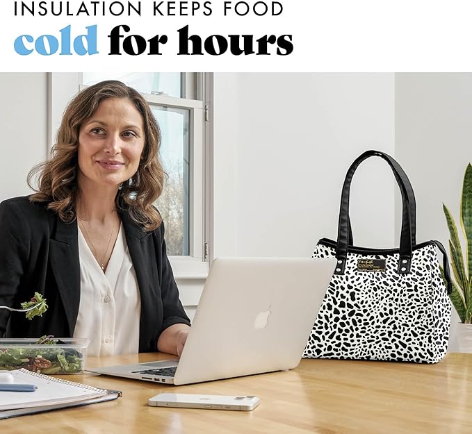 Fit & Fresh Lunch Bag For Women, Insulated Womens Lunch Bag For Work, Leakproof & Stain-Resistant Large Lunch Box For Women With Containers and Matching Tumbler, Zipper, Westerly Lunch Bag, Cheetah