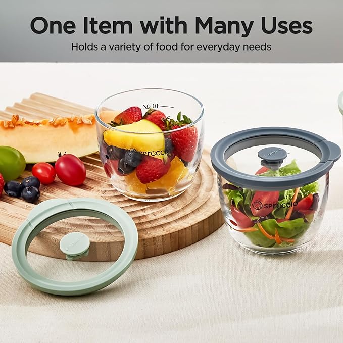 Glass Meal Prep Bowls Set - Leakproof Lids, Microwave & Dishwasher Safe 13 oz (4-Pack) Perfect for Meal Prepping, Portion Control, and On-the-Go Lunches BPA-Free
