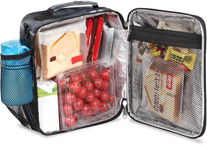 Express Locomotive Train Kids Lunch Box Vintage Train Insulated Lunch Bag Tote for Girls Boys Cooler Freezable Meal Prep Bag with Shoulder Strap Waterproof Lunch Container for School Office Picnic