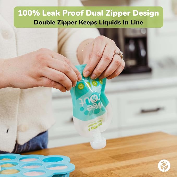 WeeSprout Double Zipper Reusable Food Pouches (Original, Variety)