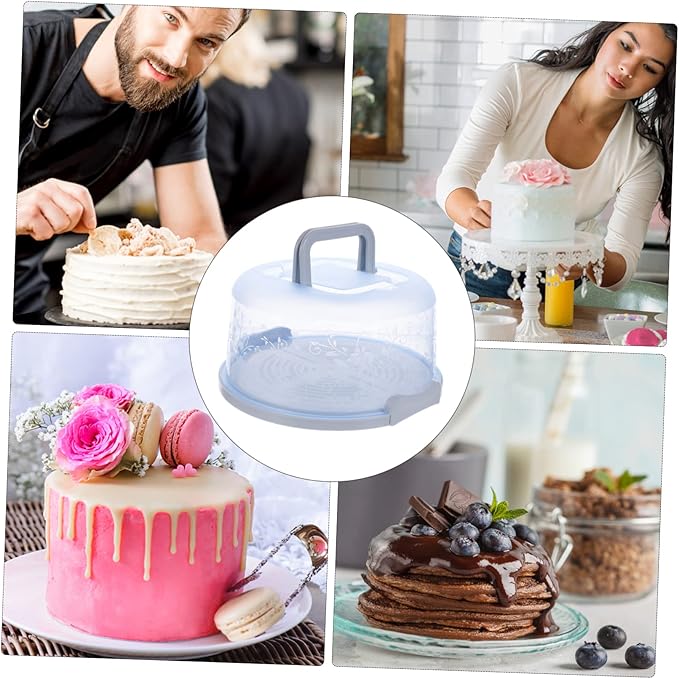 1pc Cake Box Organizer with Lid Clear Display Box Serving Tray Round Cake Saver with Locking Lid Plastic Cake Container Bakery Take Out Box Cake Box Container Food Packing Boxes