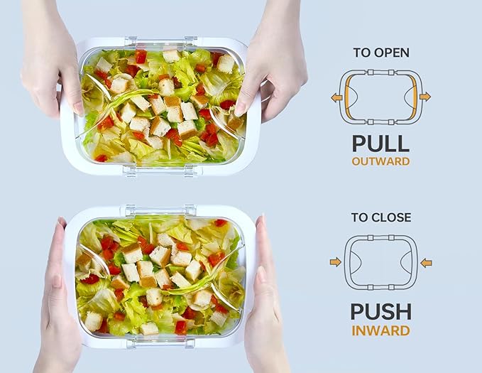 Felli Duo Loc Food Storage Container with Lids Airtight for Fridge Microwave Freezer, Stain Odor Free, Reusable On the Go Box Small + Large for Kitchen & Travel, Weekly Meal Plan (Meal Prep 6pk)