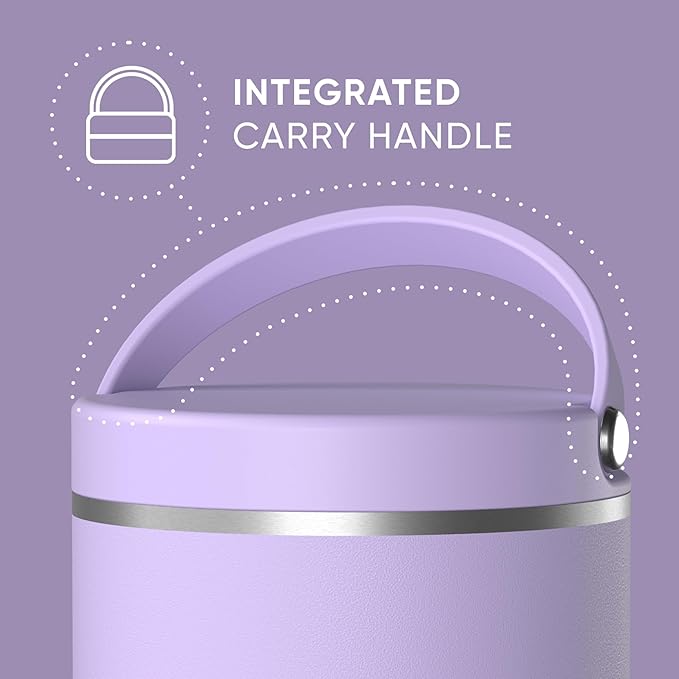Hydrapeak 32oz Stainless Steel Vacuum Insulated Thermos Food Jar | Thermos for Hot Food and Cold Food, Wide Mouth Leak-Proof Soup Thermos for Adults, 10 Hours Hot and 16 Hours Cold (Lavender)