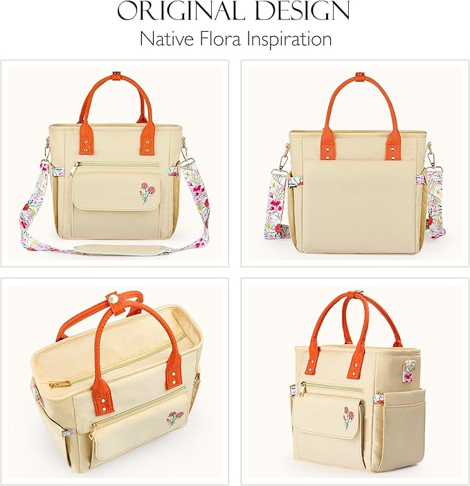 Deluxe Large Insulated Lunch Bag Box Women - Leakproof Waterproof Cooler with Multi Pockets Removable Strap for Work Picnic - Teacher Mothers Day Christmas Birthday Gifts