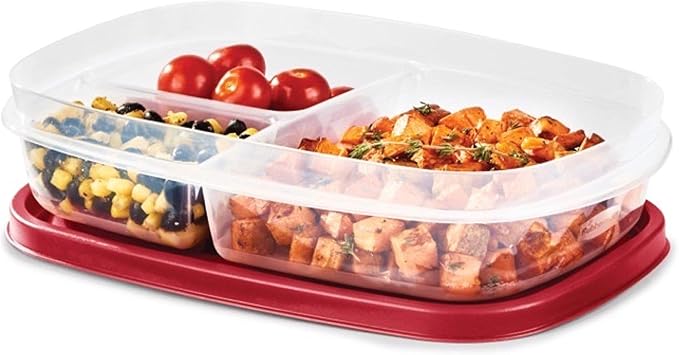 Rubbermaid EasyFindLids Meal Prep Containers 5.1 Cup Red