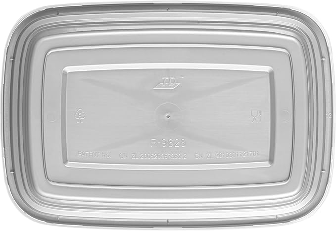 Restaurantware Asporto 28 Ounce Take Out Containers, 100 Food Containers With Lids - Microwavable, Disposable, Silver Plastic To Go Food Containers, No BPA, For Take Out And Delivery