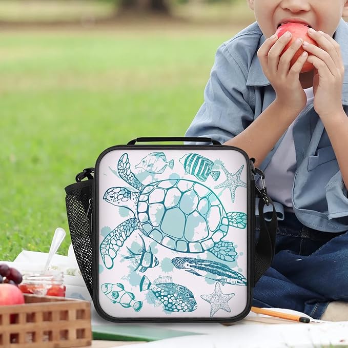Lunch Bag Personalized Sea Turtle Ocean Lunch Bag Gifts Insulated Lunch Bag Reusable Lunch Box Picnic Travel Lunch Tote Bag Snack Bag