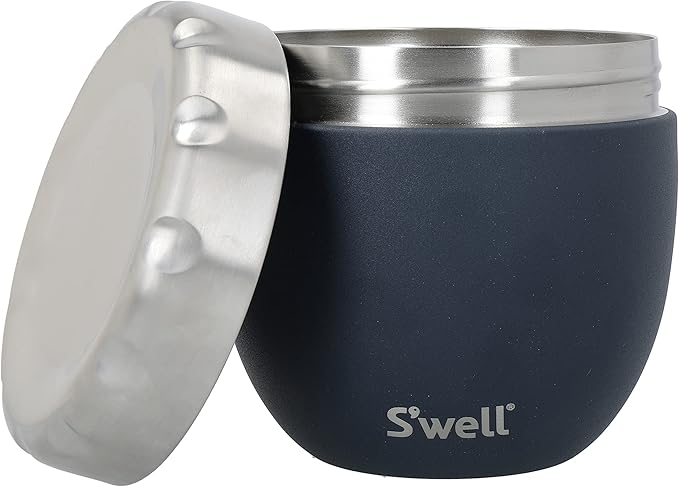 S'well Stainless Steel Food Bowls - 21.5oz - Azurite Eats - Triple-Layered Vacuum-Insulated Containers Keeps Food Cold for 11 Hours and Hot for 7 - Condensation-Free, Leak-Free and Dishwasher-Safe