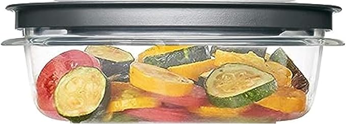 Rubbermaid Premier, 3 Cup Premier Flex & Seal Food Storage Set, 3 Tritan Containers, 3 Grey Flex and Seal Lids, 6 Piece Bundle Set Bundle