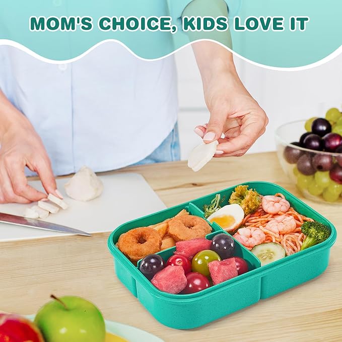 MISS BIG® Bento Box,Bento Box for Kids,Lunch Box Kids,Ideal Leakproof Kids Lunch Box,Lunch Containers No BPAs and Chemical Dyes,M/W,D/W & Fridge Safe(1150ml Green)