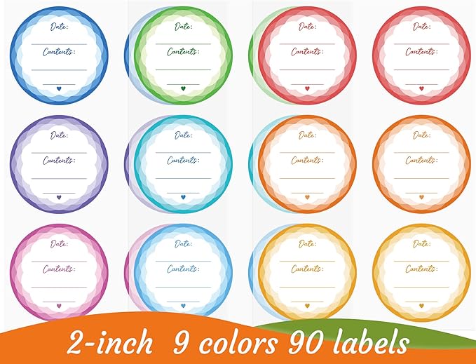 Removable Mason Jar Lid Labels, Canning Labels, Waterproof Write-On Pantry Sticker for Food Container, Glass Bottle, Canned Jam, Preserve, Home & Kitchen Organization, Set of 90 (Garden Flowers)