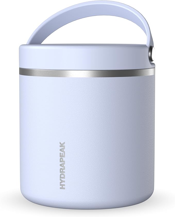 Hydrapeak 25oz Stainless Steel Vacuum Insulated Thermos Food Jar | Kids for Hot and Cold Food, Wide Mouth Leak-Proof Soup Adults, 10 Hours 16 (Iceberg)