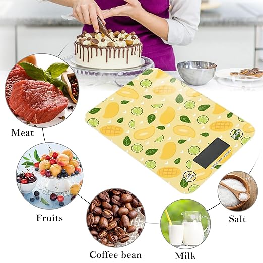 Food Scale Kitchen Scale Food Scales Digital Weight Grams and Ounces Small Electronic Food Scale for Baking Cooking Yellow Mango