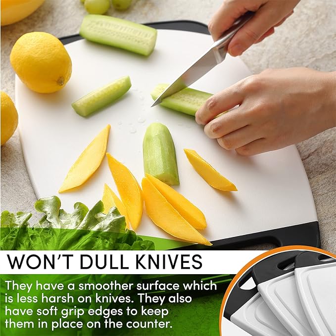 Spring Chef Stainless Steel Measuring Cups, Set of 7 & Set of 3 Cutting Boards for Kitchen With Soft Grip Handles, Black - 2 Product Bundle