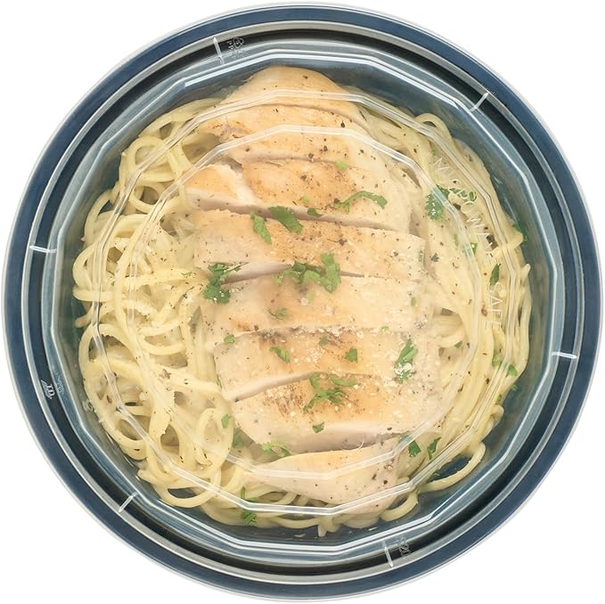 Restaurantware Asporto 32 Ounce To Go Boxes 100 Microwavable Take Out Food Containers - Clear Plastic Lids Included Do Not Contain BPA Black Plastic Catering Food Containers Disposable Round