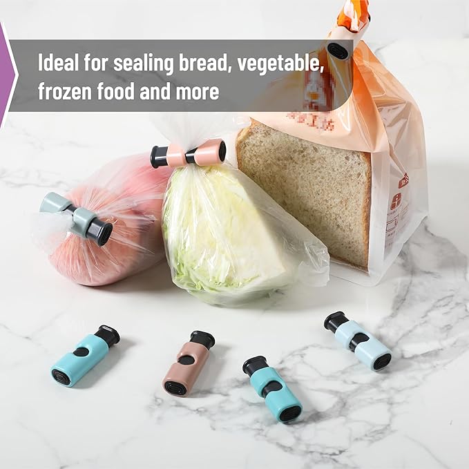 Mr. Pen- Squeeze and Lock Bread Bag Clips, 8 Pack, Cool Autumn Colors, Squeeze and Lock Bread Clips Reusable