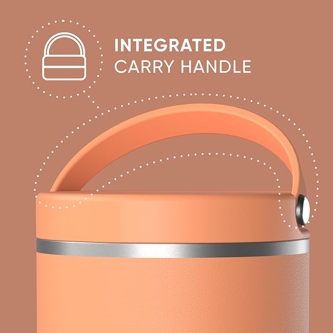 Hydrapeak 25oz Stainless Steel Vacuum Insulated Thermos Food Jar | Thermos for Hot Food and Cold Food, Wide Mouth Leak-Proof Soup Thermos for Adults, 10 Hours Hot and 16 Hrs Cold (Apricot Crush)