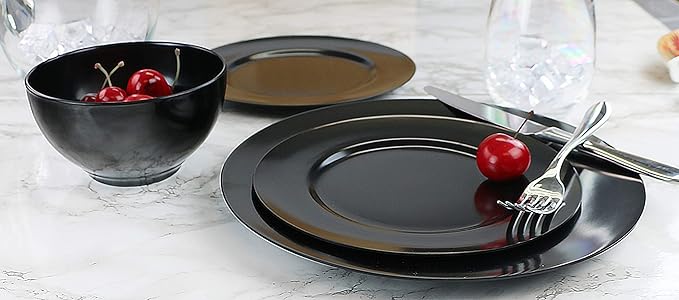 Calypso Basics by Reston Lloyd Melamine Bowl, Set of 6, Black